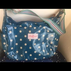 NWOT CATH KIDSTON LONDON RETRO BLUE POLKA BOHO SHOULDER Bag